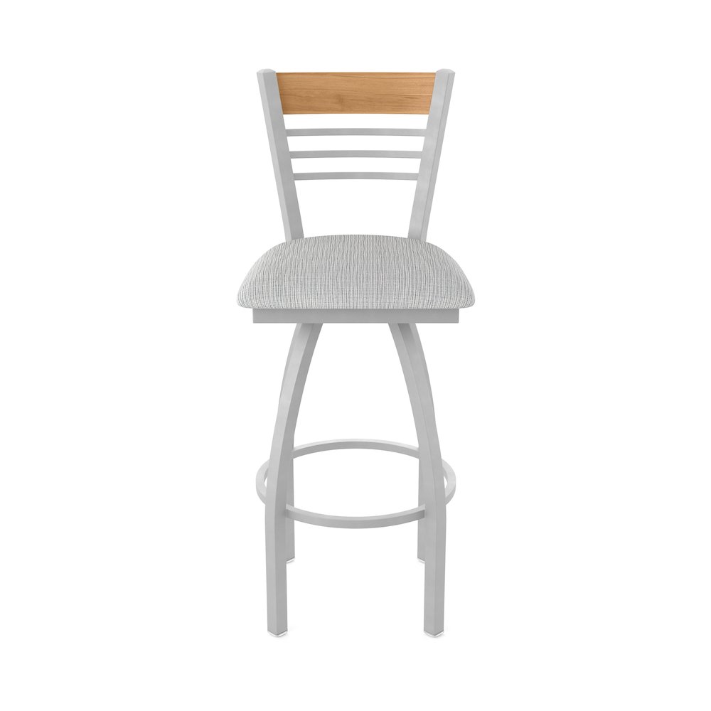 25" Swivel Counter Stool, Anodized Nickel Finish, Medium Back, Graph Alpine Seat. Picture 5