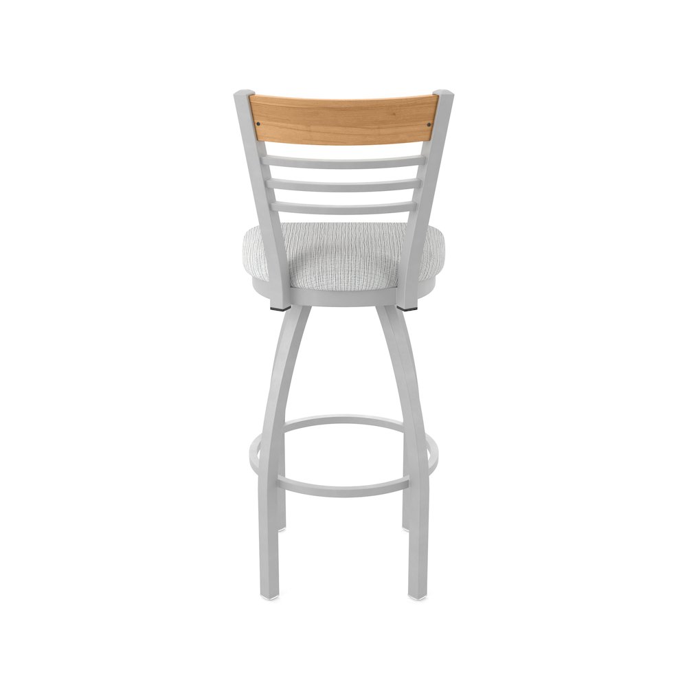 25" Swivel Counter Stool, Anodized Nickel Finish, Medium Back, Graph Alpine Seat. Picture 6