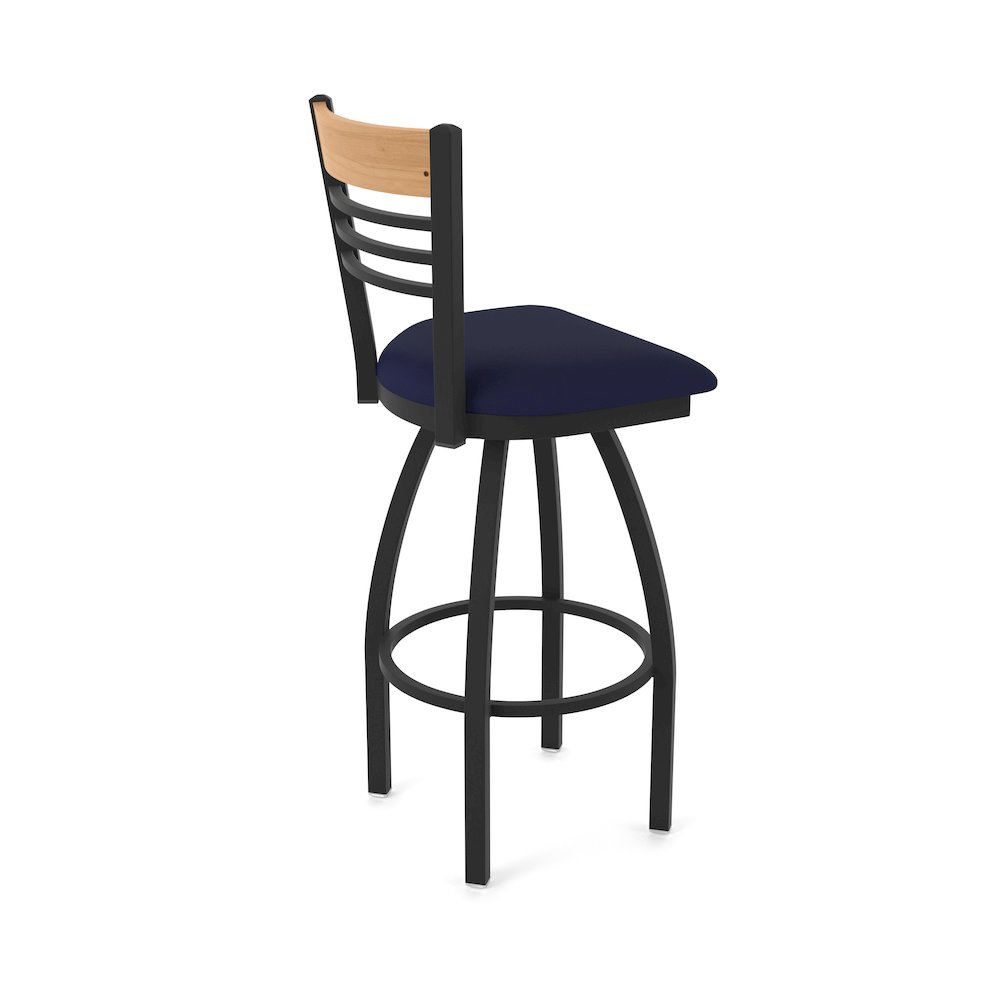 25" Swivel Counter Stool, Black Wrinkle Finish, Medium Back. Picture 2