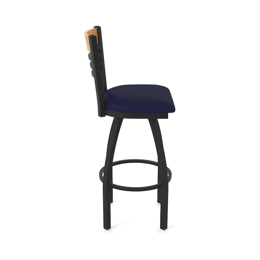 25" Swivel Counter Stool, Black Wrinkle Finish, Medium Back. Picture 4