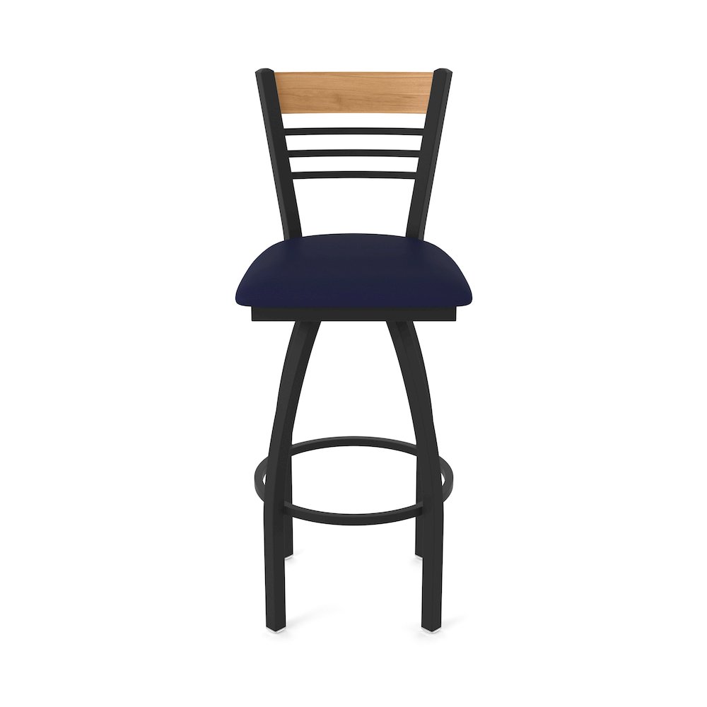 25" Swivel Counter Stool, Black Wrinkle Finish, Medium Back. Picture 5