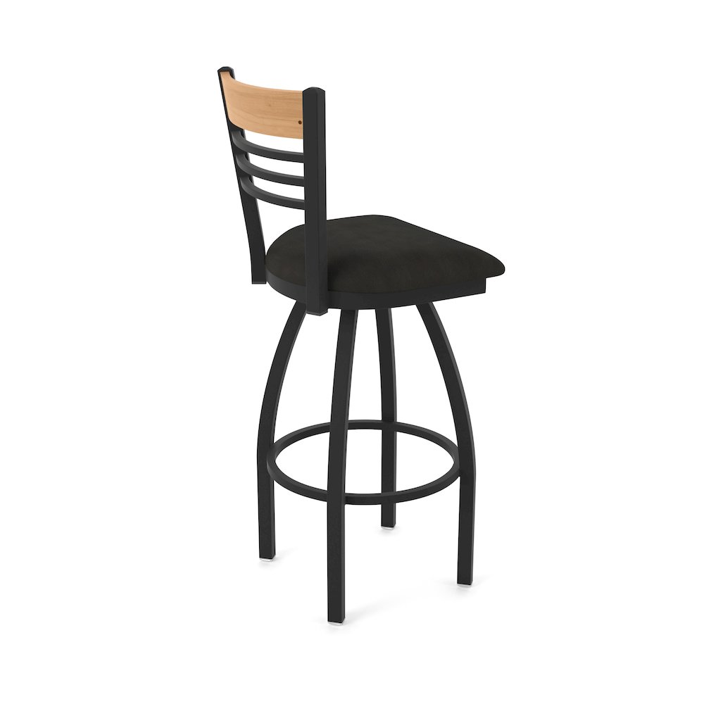 25" Swivel Counter Stool, Black Wrinkle Finish, Medium Back. Picture 2