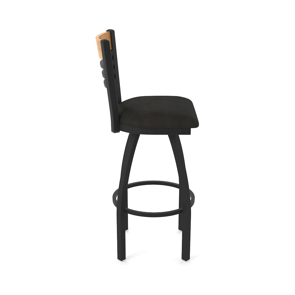 25" Swivel Counter Stool, Black Wrinkle Finish, Medium Back. Picture 4