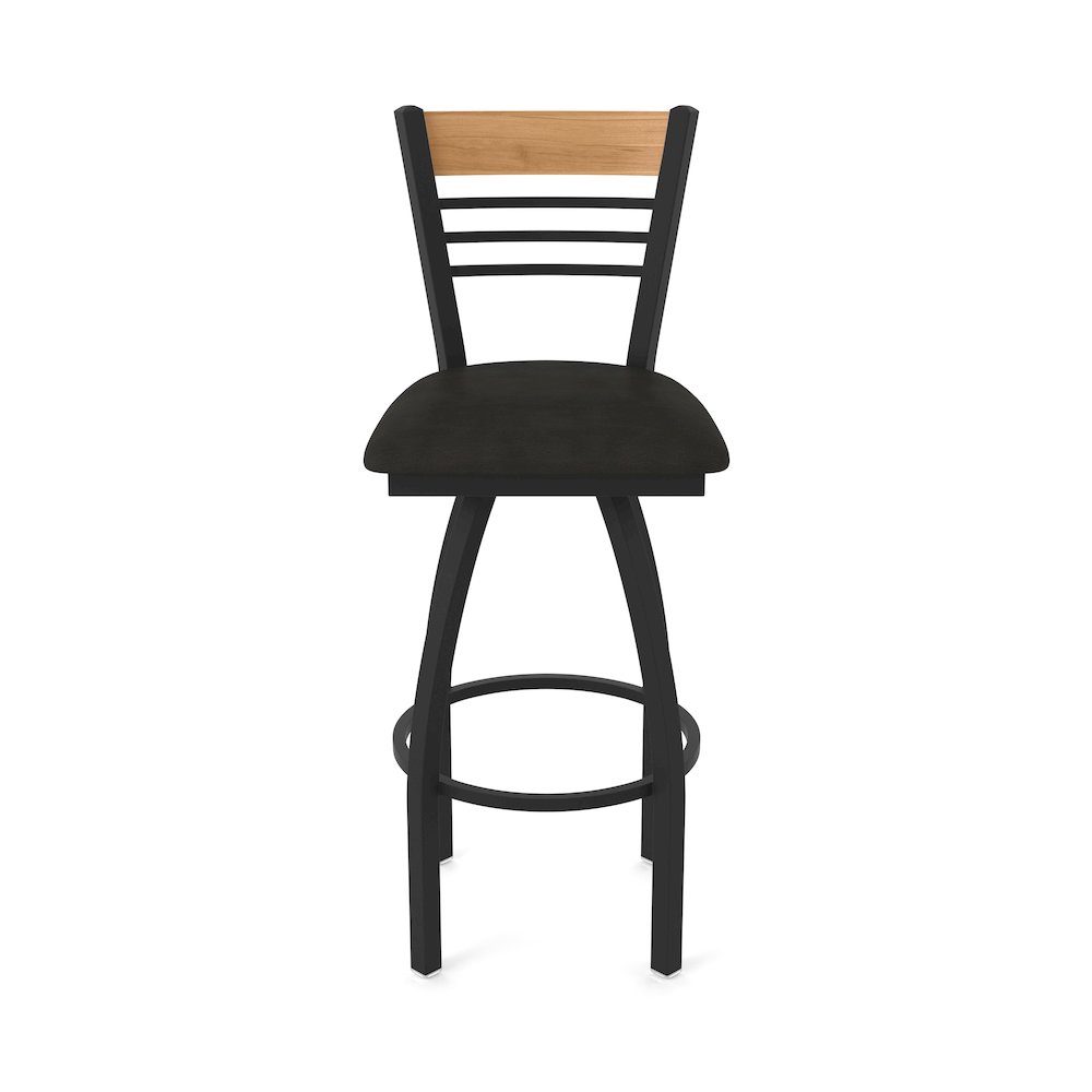 25" Swivel Counter Stool, Black Wrinkle Finish, Medium Back. Picture 5
