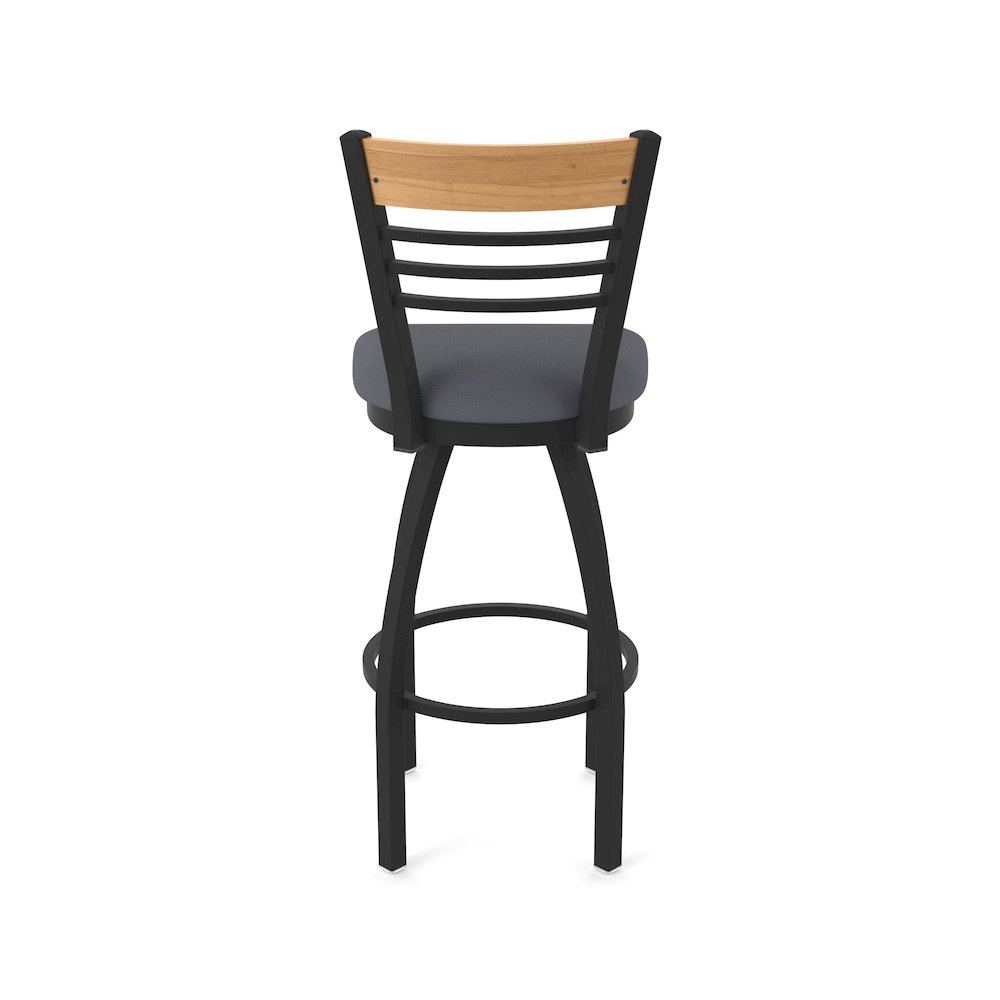 25" Swivel Counter Stool, Black Wrinkle Finish, Medium Back, Canter Storm Seat. Picture 6