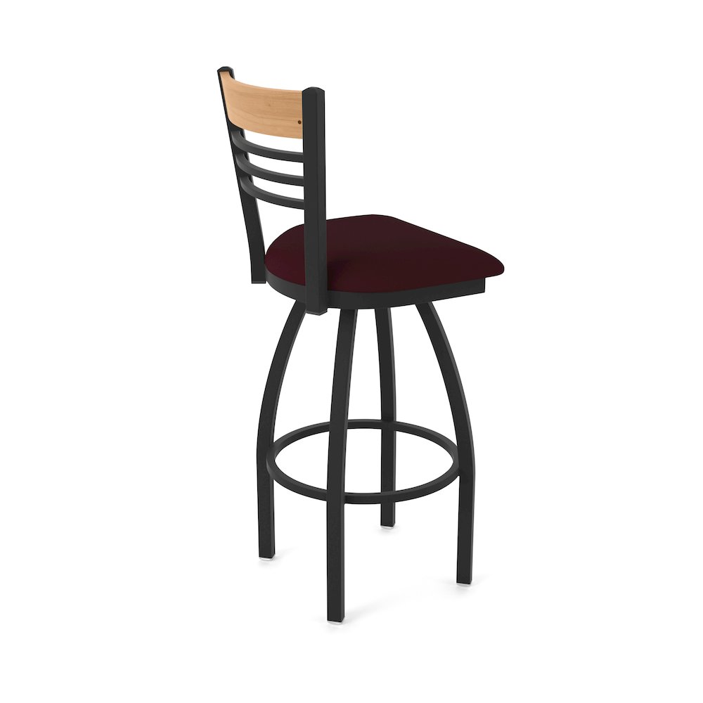 25" Swivel Counter Stool, Black Wrinkle Finish, Medium Back. Picture 2