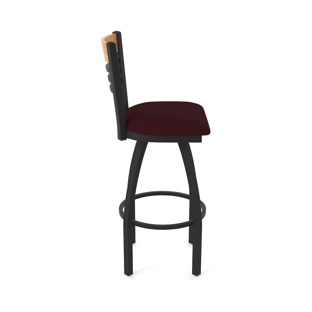 25" Swivel Counter Stool, Black Wrinkle Finish, Medium Back. Picture 4