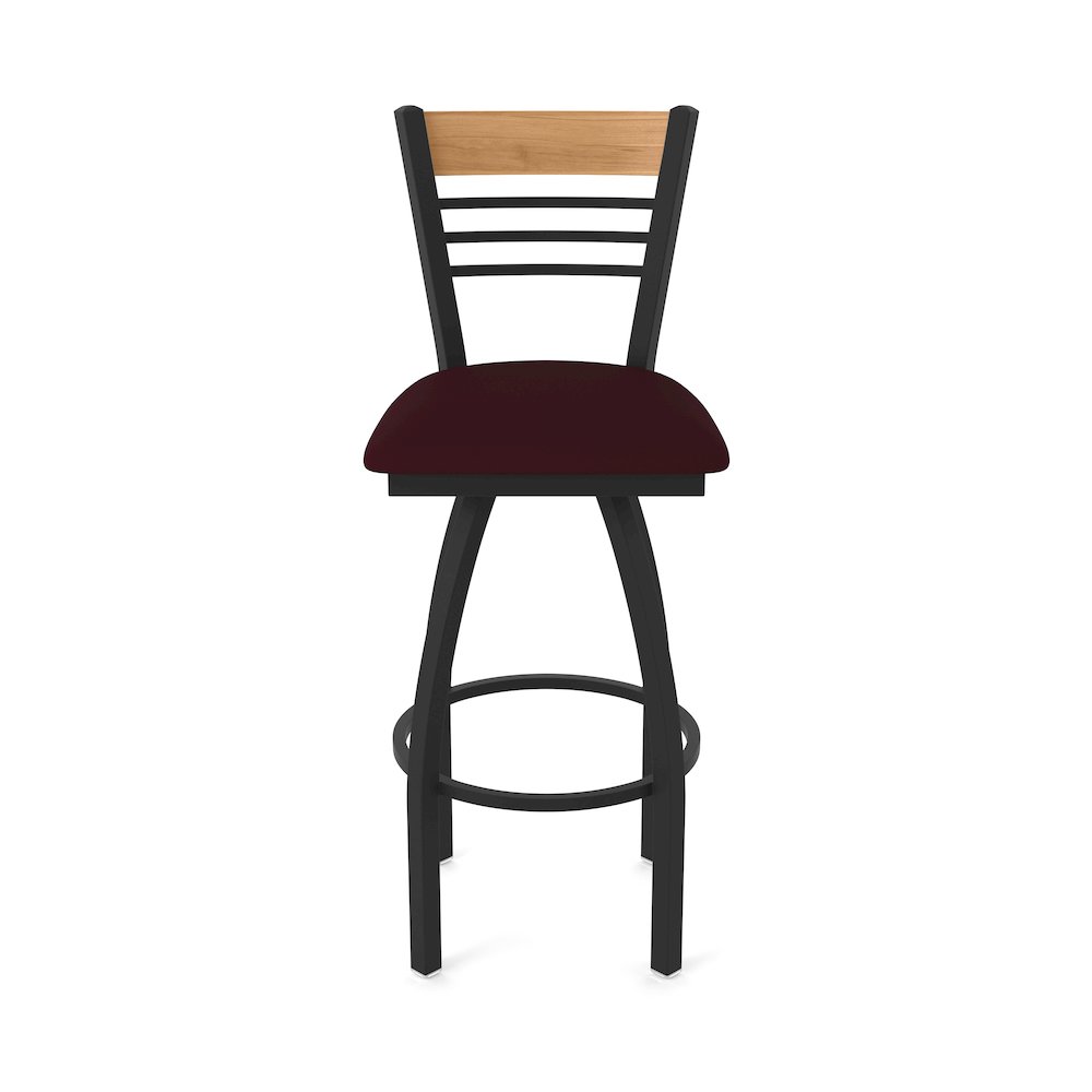 25" Swivel Counter Stool, Black Wrinkle Finish, Medium Back. Picture 5