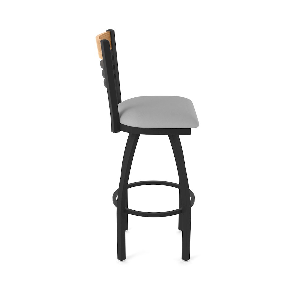 25" Swivel Counter Stool, Black Wrinkle Finish, Medium Back. Picture 4