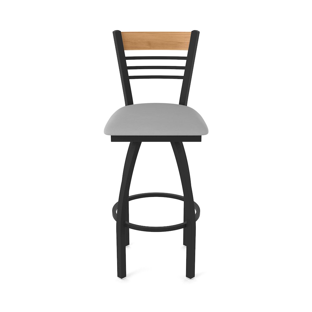 25" Swivel Counter Stool, Black Wrinkle Finish, Medium Back. Picture 5