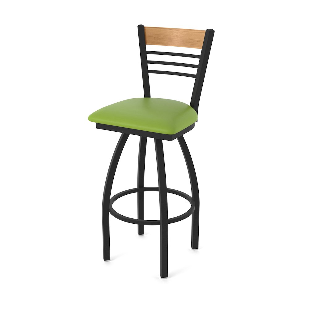 25" Swivel Counter Stool, Black Wrinkle Finish, Medium Back. Picture 1