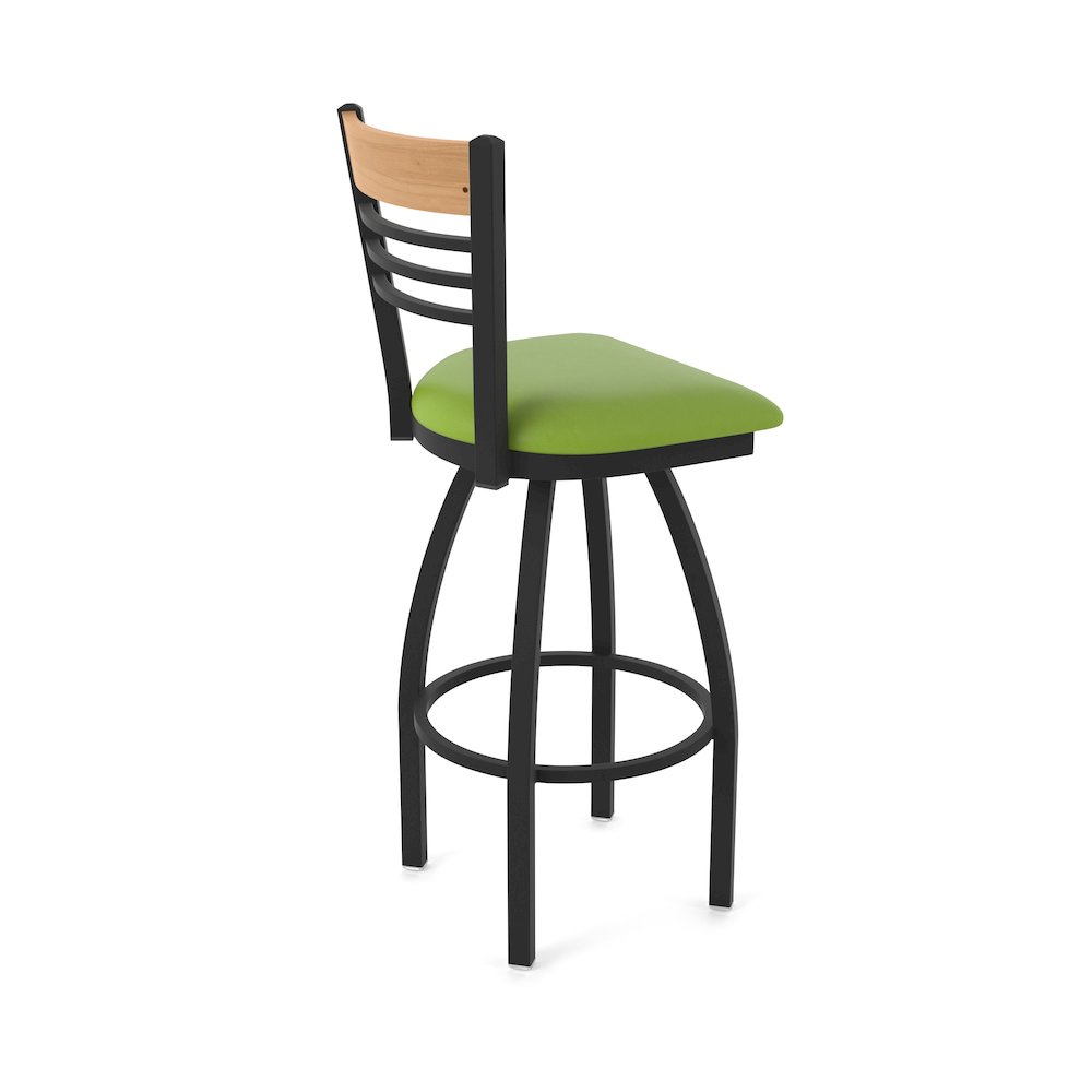 25" Swivel Counter Stool, Black Wrinkle Finish, Medium Back. Picture 2