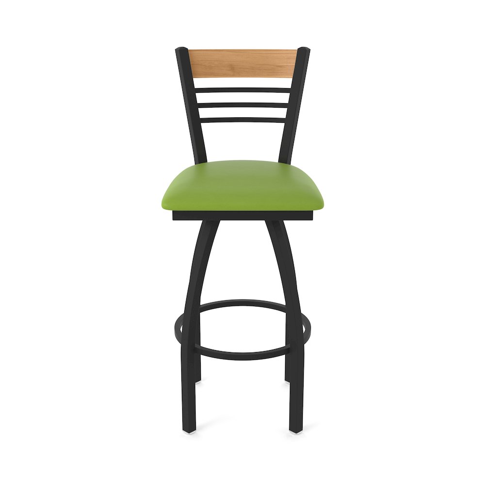 25" Swivel Counter Stool, Black Wrinkle Finish, Medium Back. Picture 5