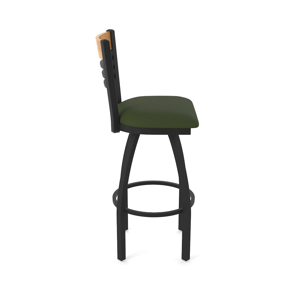 25" Swivel Counter Stool, Black Wrinkle Finish, Medium Back, Canter Pine Seat. Picture 4