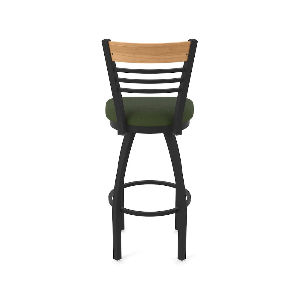 25" Swivel Counter Stool, Black Wrinkle Finish, Medium Back, Canter Pine Seat. Picture 6