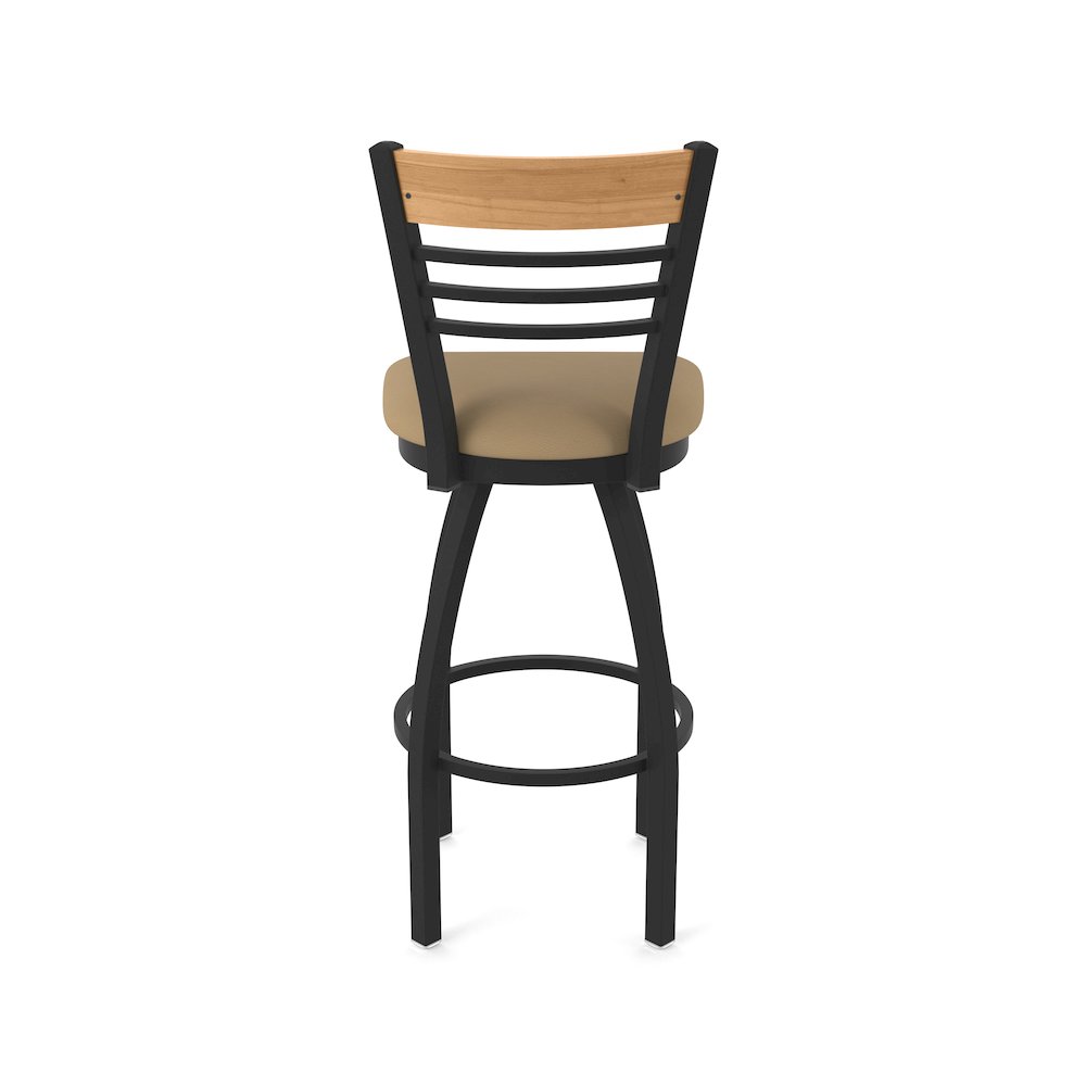 25" Swivel Counter Stool, Black Wrinkle Finish, Medium Back, Canter Sand Seat. Picture 6