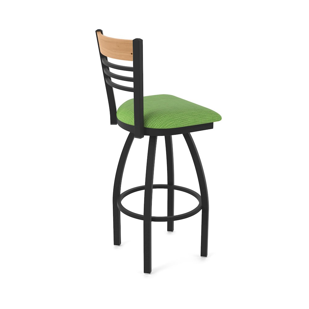 25" Swivel Counter Stool, Black Wrinkle Finish, Medium Back, Graph Parrot Seat. Picture 2