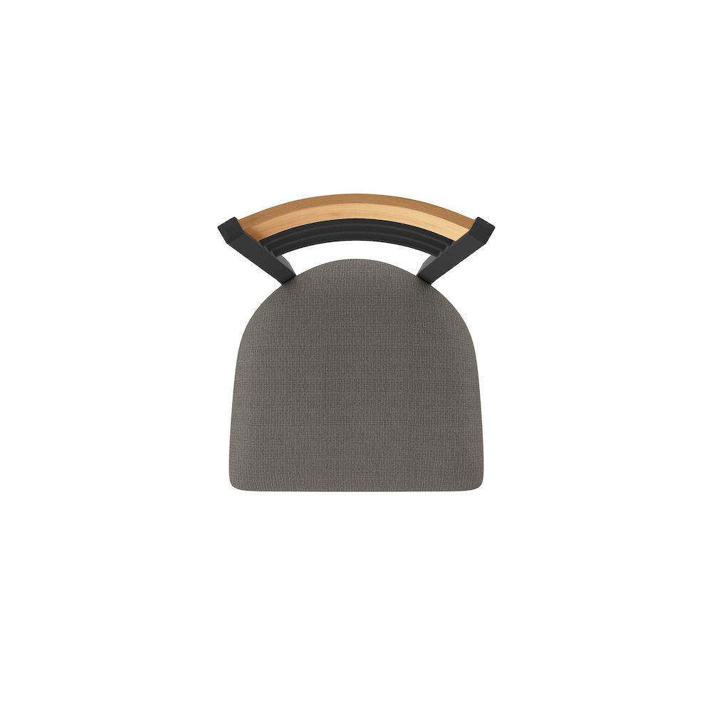 25" Swivel Counter Stool, Black Wrinkle Finish, Medium Back, Graph Chalice Seat. Picture 3