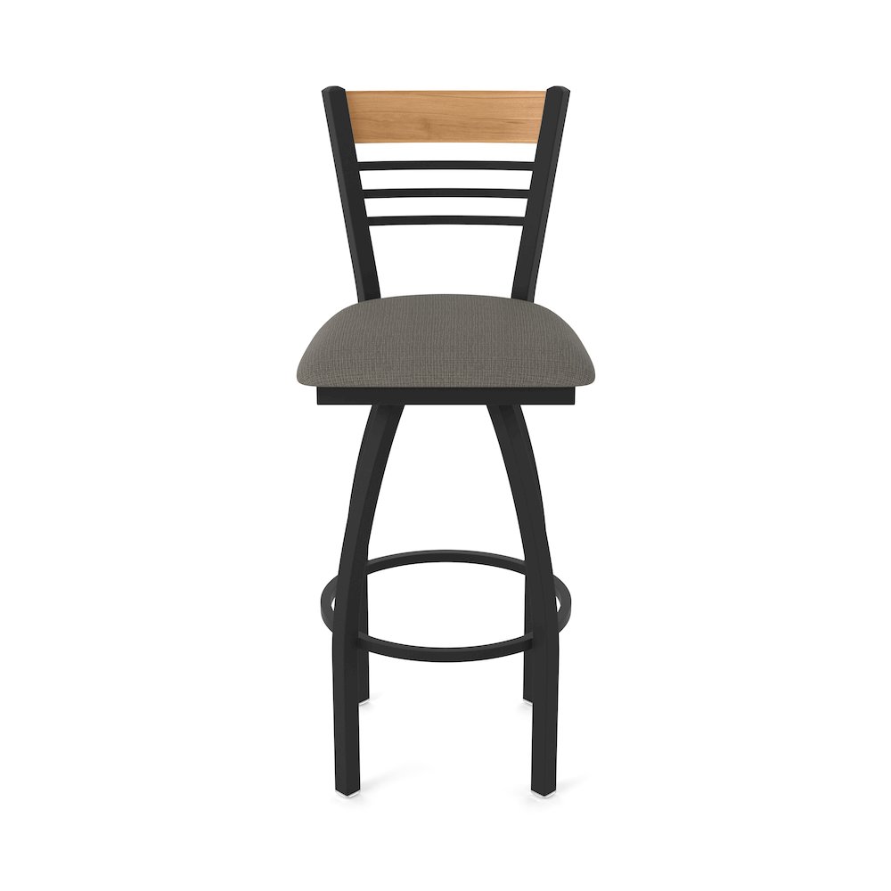 25" Swivel Counter Stool, Black Wrinkle Finish, Medium Back, Graph Chalice Seat. Picture 5
