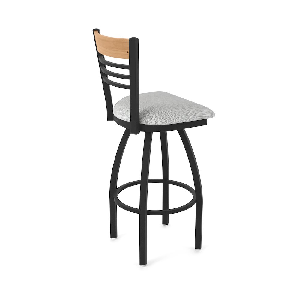 25" Swivel Counter Stool, Black Wrinkle Finish, Medium Back, Graph Alpine Seat. Picture 2