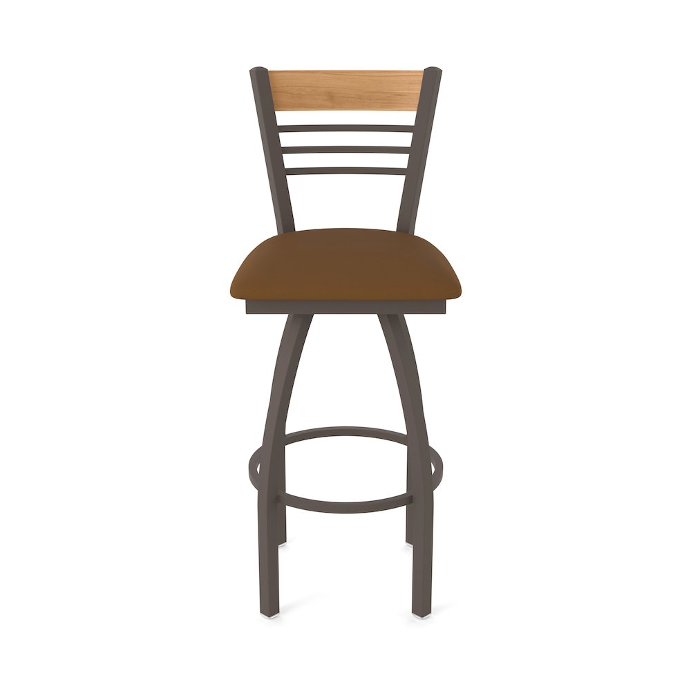 25" Swivel Counter Stool, Bronze Finish, Medium Back, Canter Thatch Seat. Picture 5