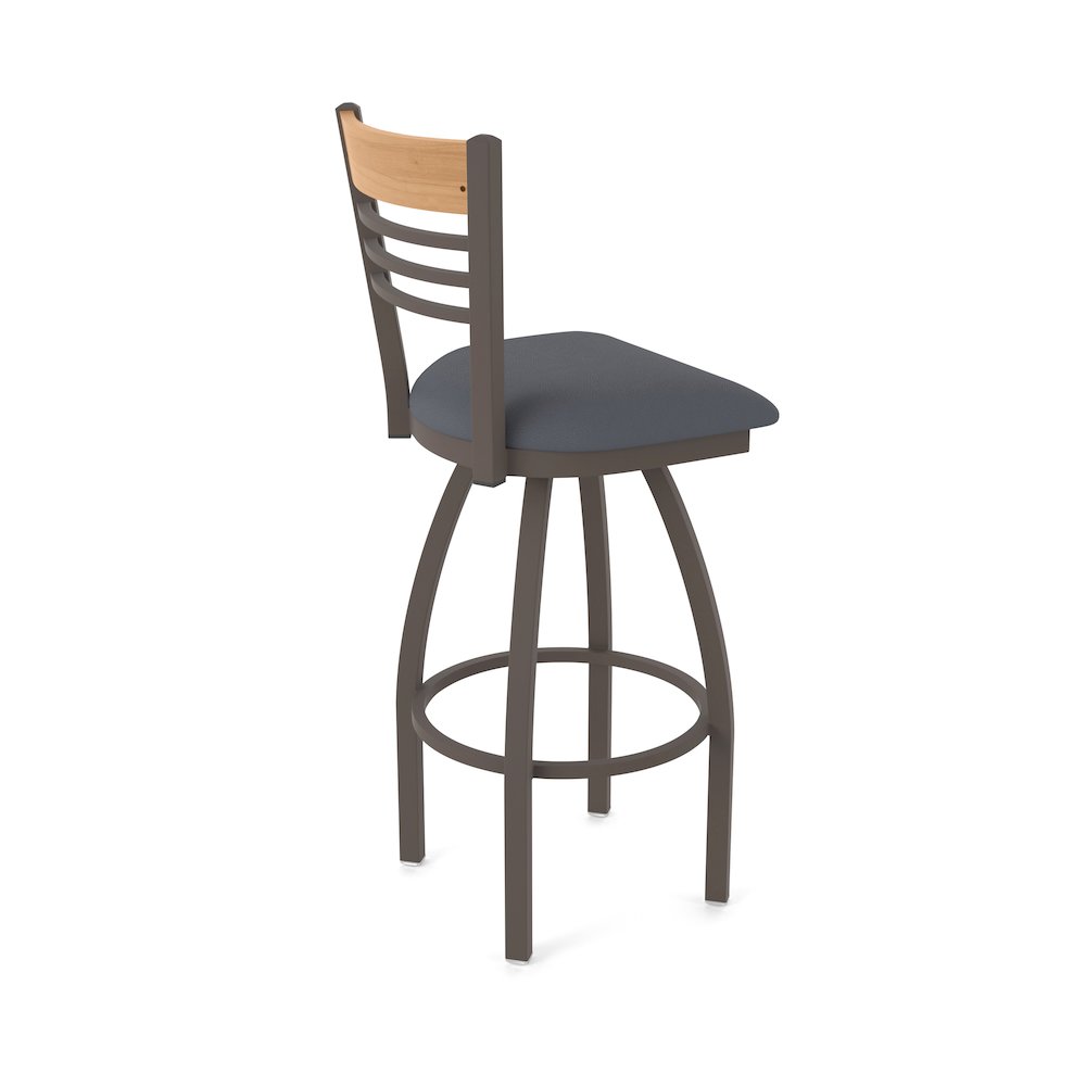 25" Swivel Counter Stool, Bronze Finish, Medium Back, Canter Storm Seat. Picture 2