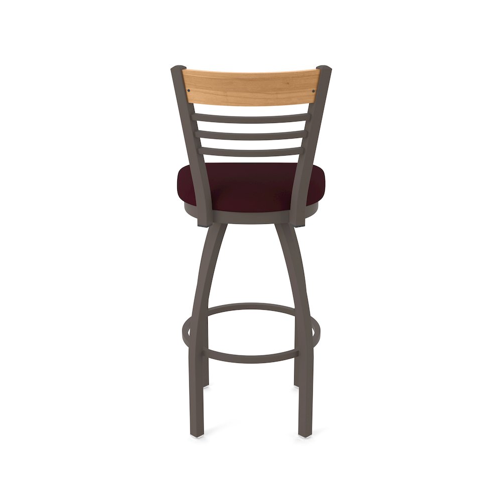 25" Swivel Counter Stool, Bronze Finish, Medium Back, Canter Bordeaux Seat. Picture 6