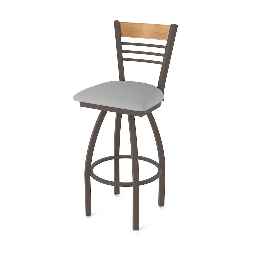 25" Swivel Counter Stool, Bronze Finish, Medium Back, Canter Folkstone Grey Seat. Picture 1