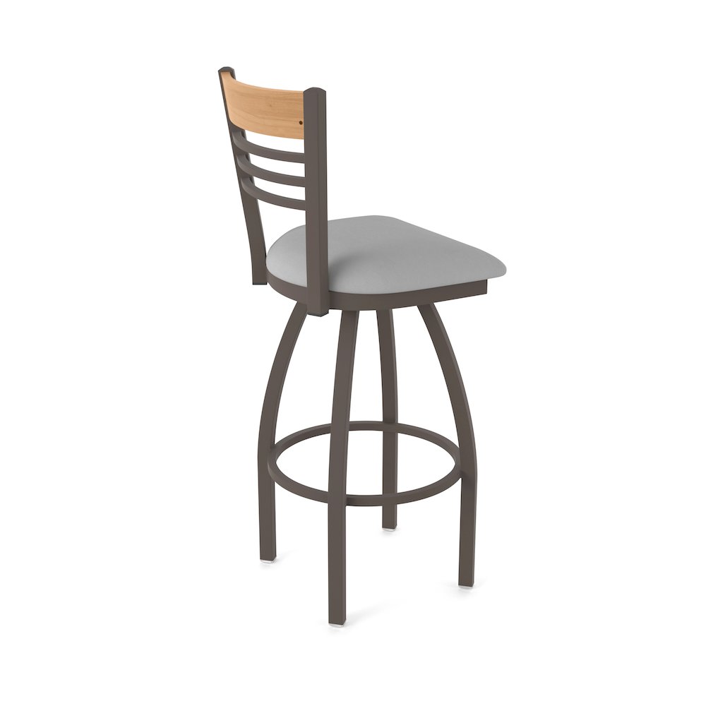 25" Swivel Counter Stool, Bronze Finish, Medium Back, Canter Folkstone Grey Seat. Picture 2