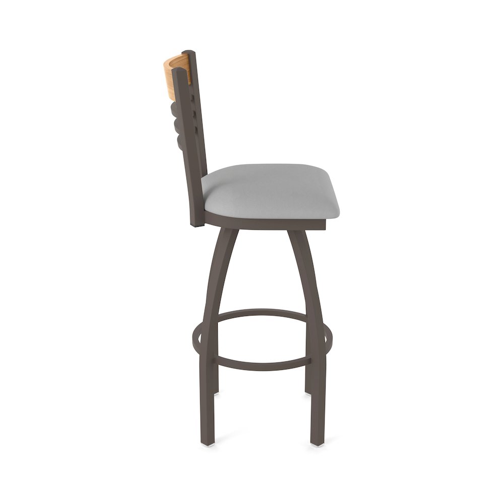 25" Swivel Counter Stool, Bronze Finish, Medium Back, Canter Folkstone Grey Seat. Picture 4