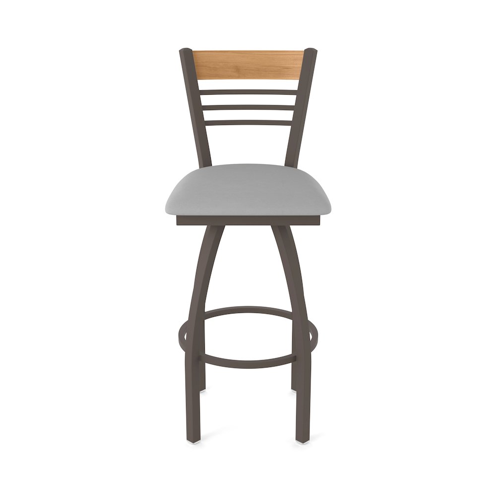 25" Swivel Counter Stool, Bronze Finish, Medium Back, Canter Folkstone Grey Seat. Picture 5