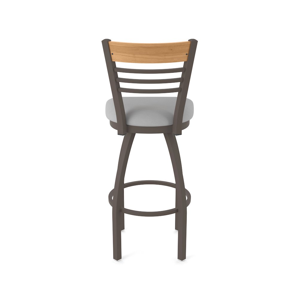 25" Swivel Counter Stool, Bronze Finish, Medium Back, Canter Folkstone Grey Seat. Picture 6