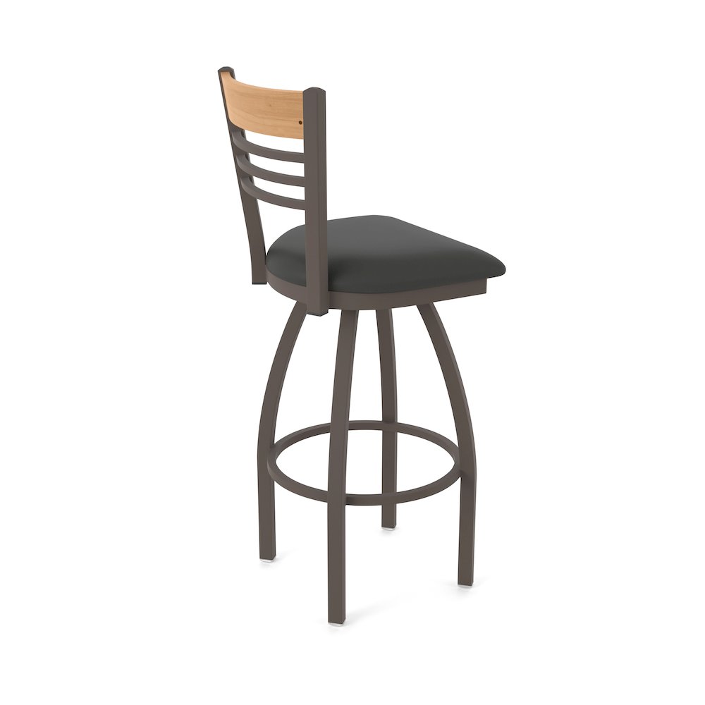 25" Swivel Counter Stool, Bronze Finish, Medium Back, Canter Iron Seat. Picture 2