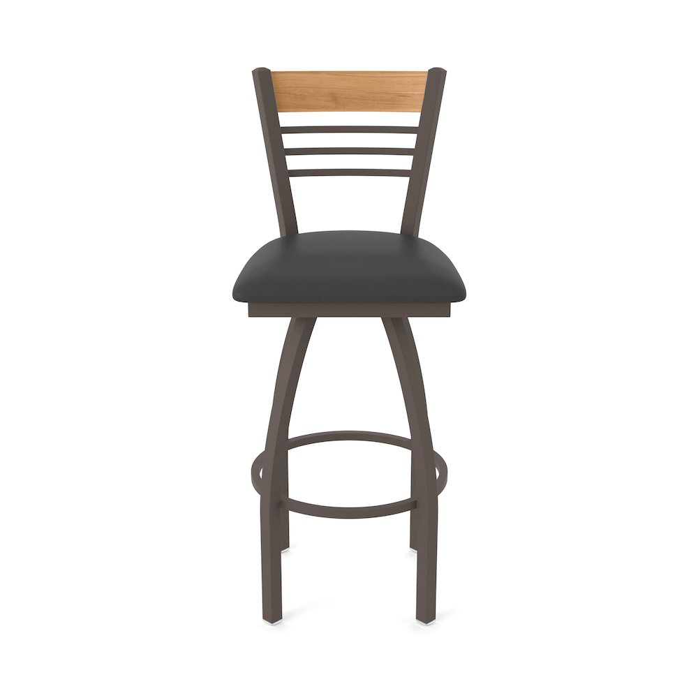 25" Swivel Counter Stool, Bronze Finish, Medium Back, Canter Iron Seat. Picture 5
