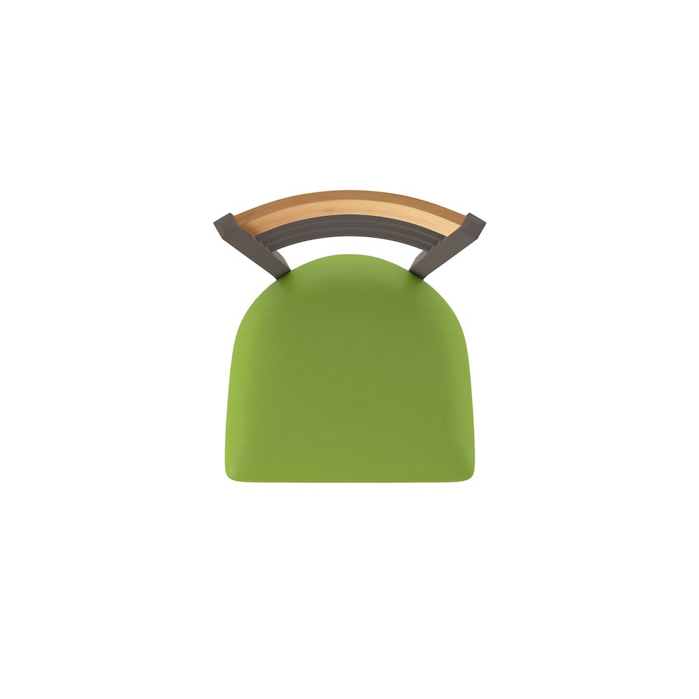 25" Swivel Counter Stool, Bronze Finish, Medium Back, Canter Kiwi Green Seat. Picture 3