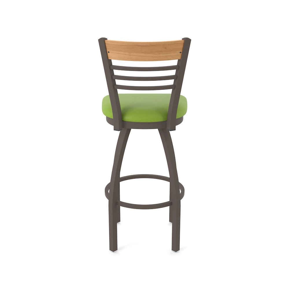 25" Swivel Counter Stool, Bronze Finish, Medium Back, Canter Kiwi Green Seat. Picture 6