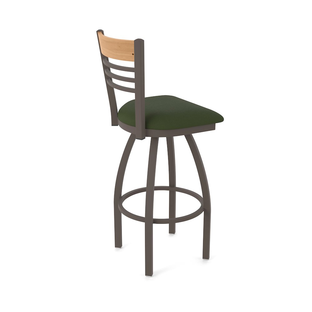 25" Swivel Counter Stool, Bronze Finish, Medium Back, Canter Pine Seat. Picture 2
