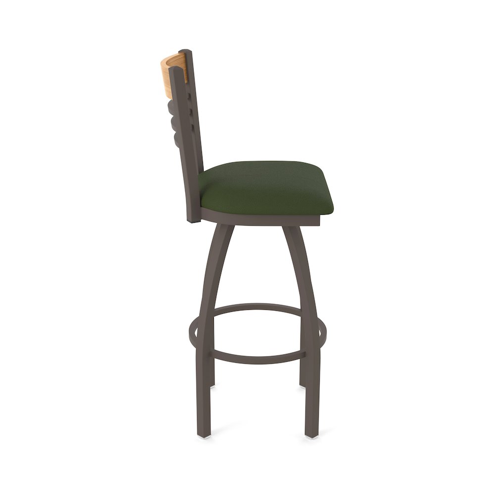 25" Swivel Counter Stool, Bronze Finish, Medium Back, Canter Pine Seat. Picture 4