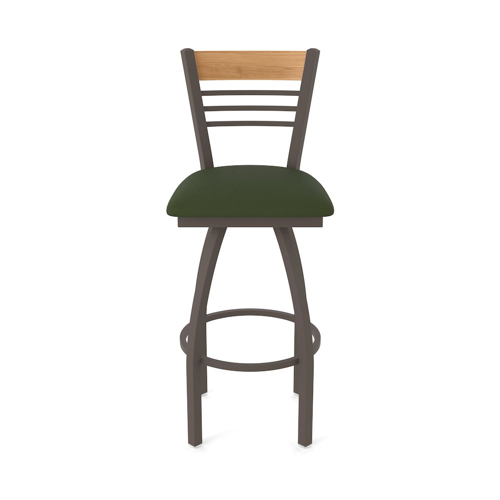 25" Swivel Counter Stool, Bronze Finish, Medium Back, Canter Pine Seat. Picture 5