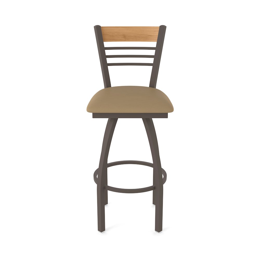 25" Swivel Counter Stool, Bronze Finish, Medium Back, Canter Sand Seat. Picture 5
