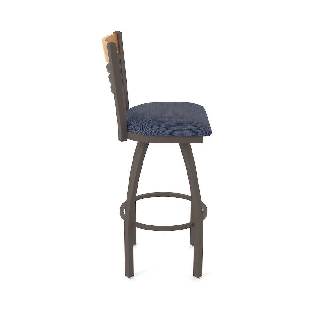 25" Swivel Counter Stool, Bronze Finish, Medium Back, Graph Anchor Seat. Picture 4