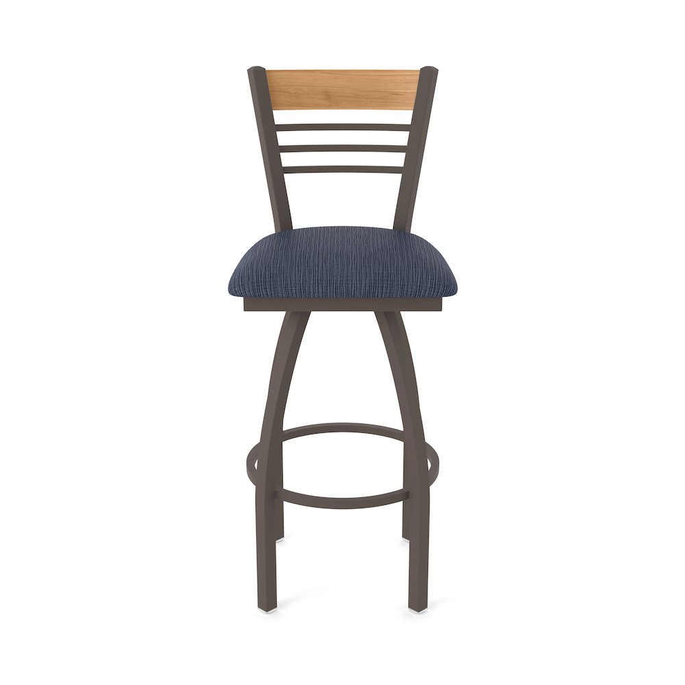 25" Swivel Counter Stool, Bronze Finish, Medium Back, Graph Anchor Seat. Picture 5