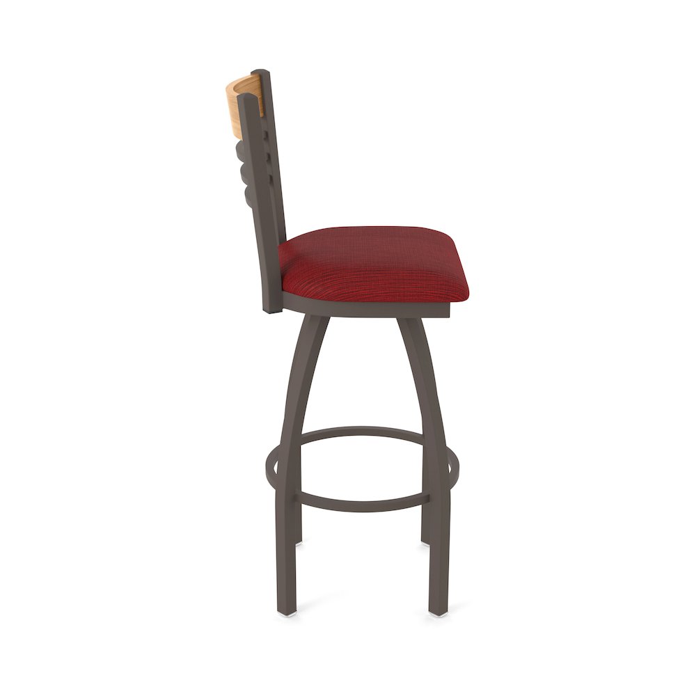 25" Swivel Counter Stool, Bronze Finish, Medium Back, Graph Ruby Seat. Picture 4