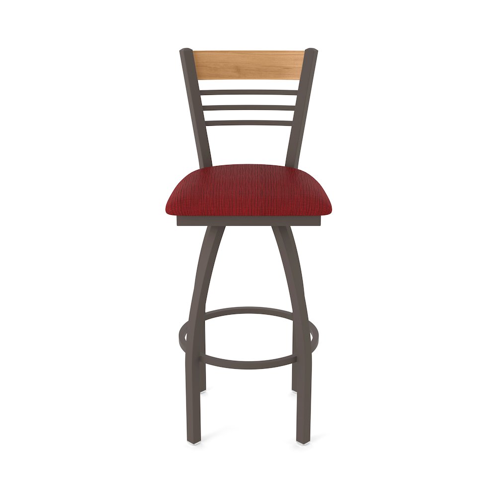 25" Swivel Counter Stool, Bronze Finish, Medium Back, Graph Ruby Seat. Picture 5
