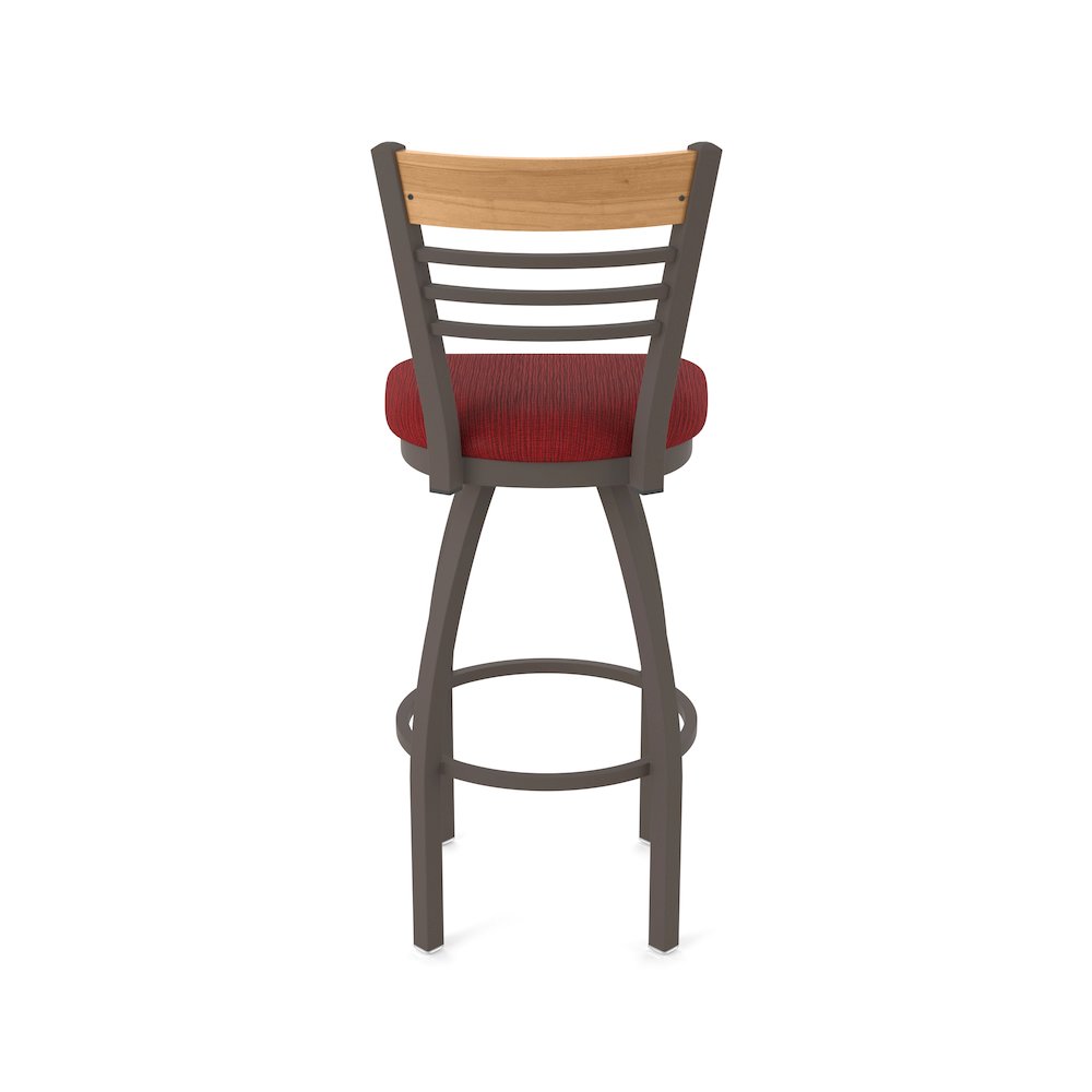 25" Swivel Counter Stool, Bronze Finish, Medium Back, Graph Ruby Seat. Picture 6