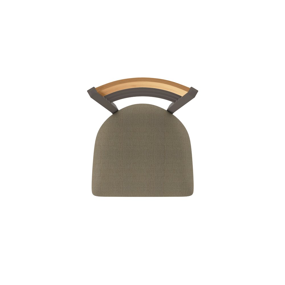 25" Swivel Counter Stool, Bronze Finish, Medium Back, Graph Cork Seat. Picture 3