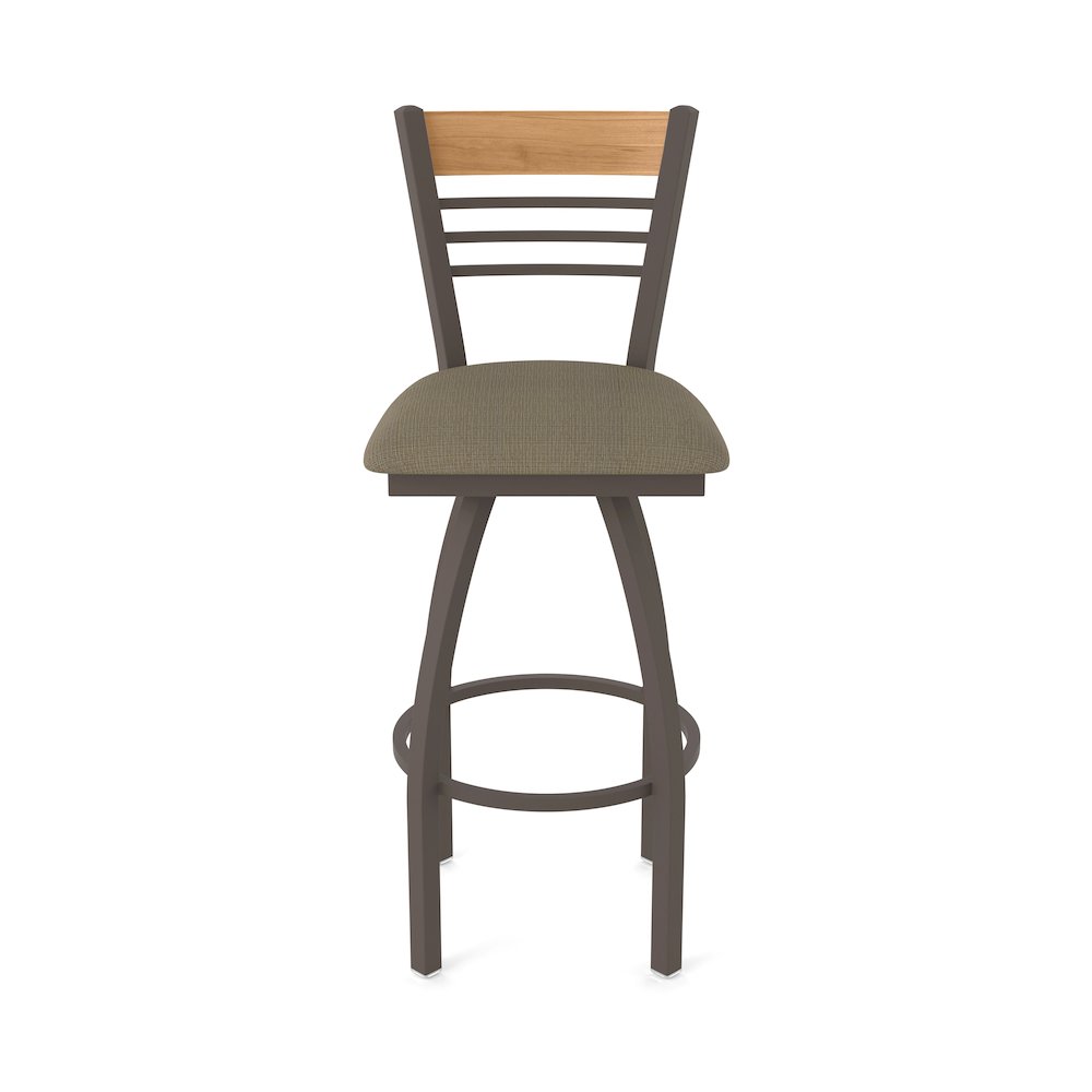 25" Swivel Counter Stool, Bronze Finish, Medium Back, Graph Cork Seat. Picture 5