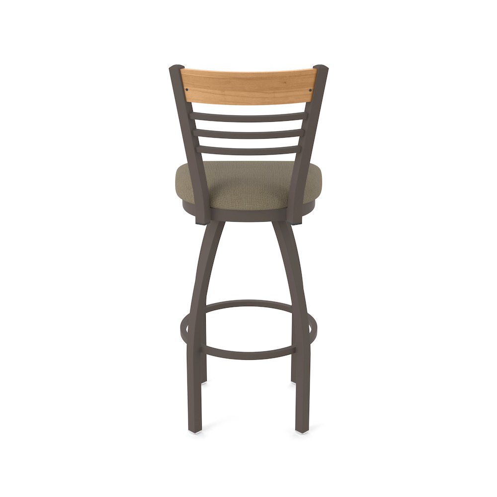 25" Swivel Counter Stool, Bronze Finish, Medium Back, Graph Cork Seat. Picture 6