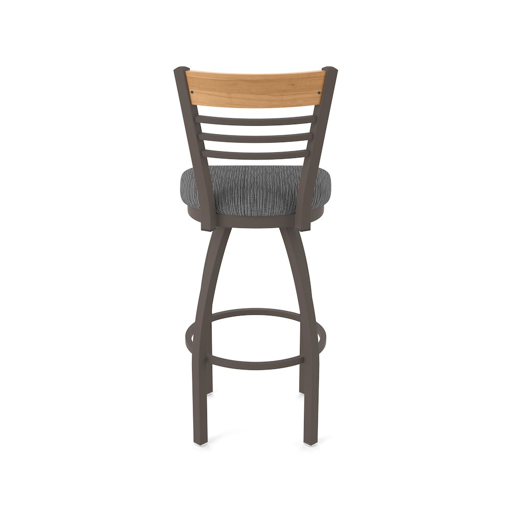 25" Swivel Counter Stool, Bronze Finish, Medium Back, Graph Coal Seat. Picture 6