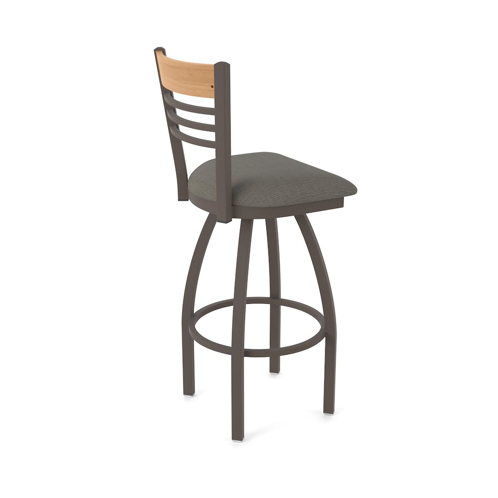 25" Swivel Counter Stool, Bronze Finish, Medium Back, Graph Chalice Seat. Picture 2